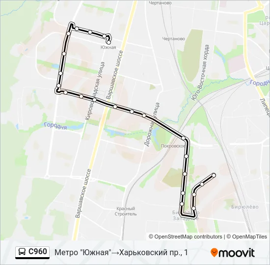 С960 Bus Line Map