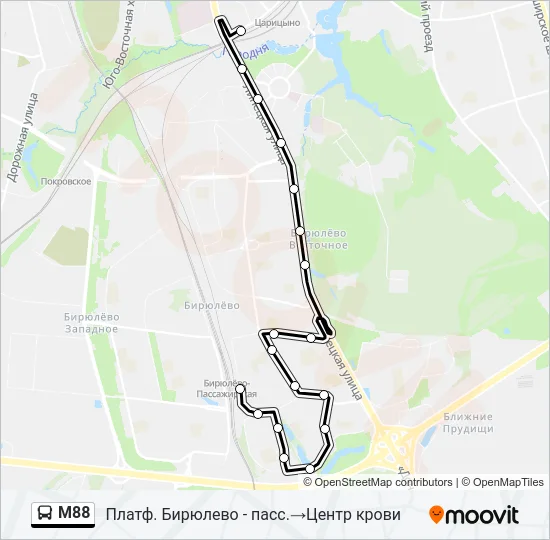 М88 Bus Line Map