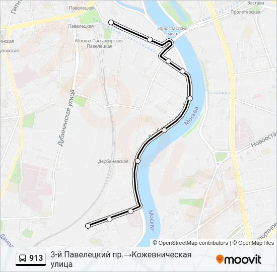913 Bus Line Map