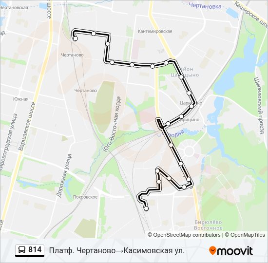Автобус 814: карта маршрута