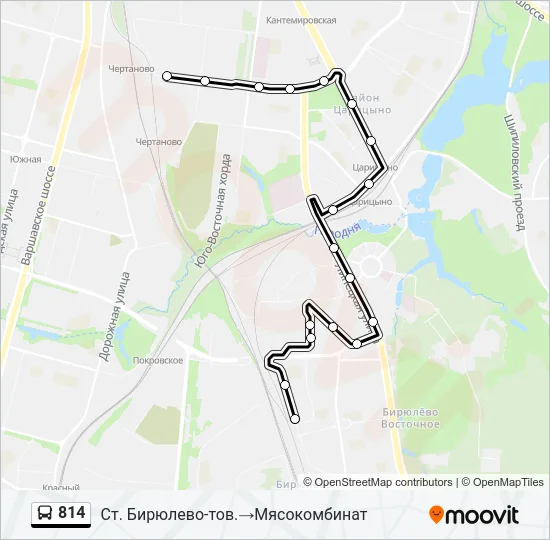 Автобус 814: карта маршрута