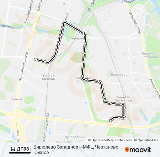 ДП98 Bus Line Map