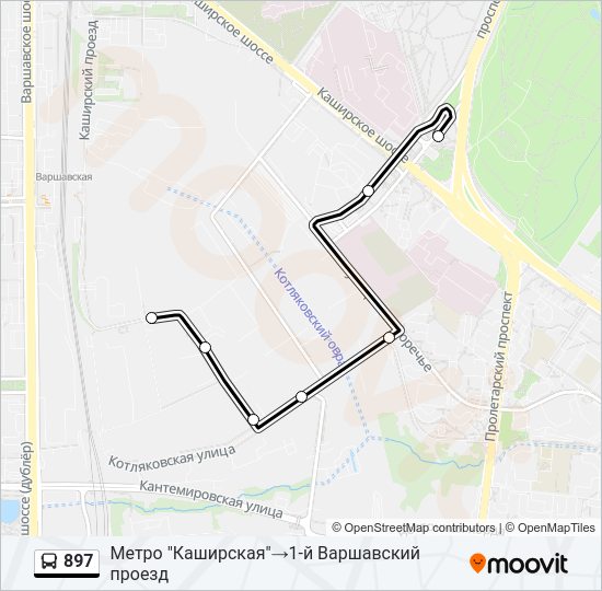 Автобус 897: карта маршрута