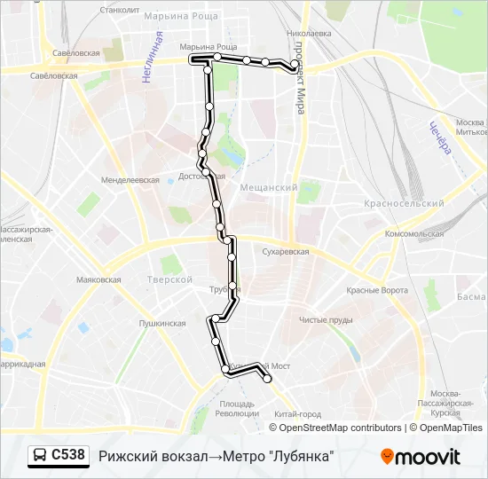 С538 Bus Line Map