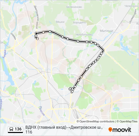 136 Bus Line Map