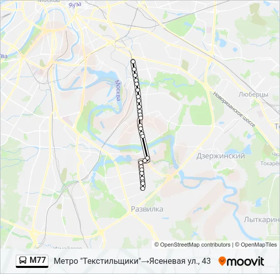М77 Bus Line Map