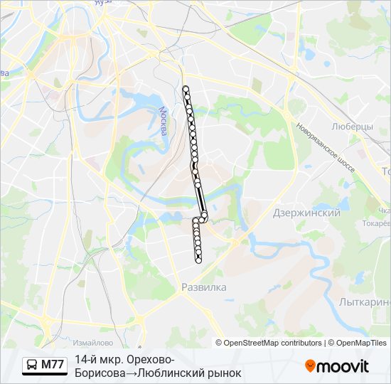 М77 bus Line Map