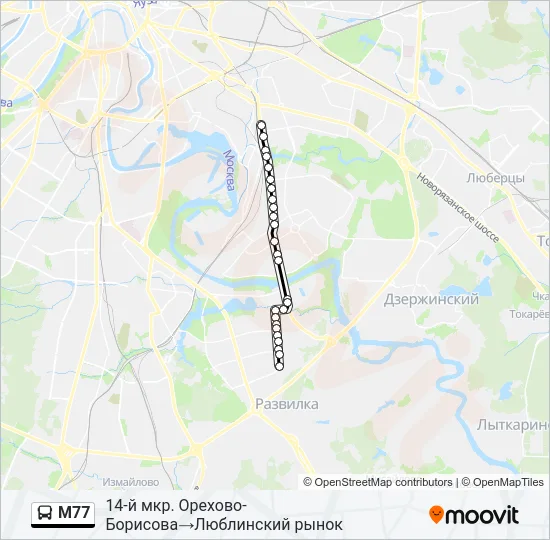 М77 Bus Line Map