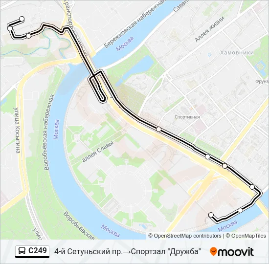 С249 Bus Line Map