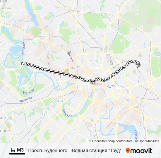 М3 Bus Line Map