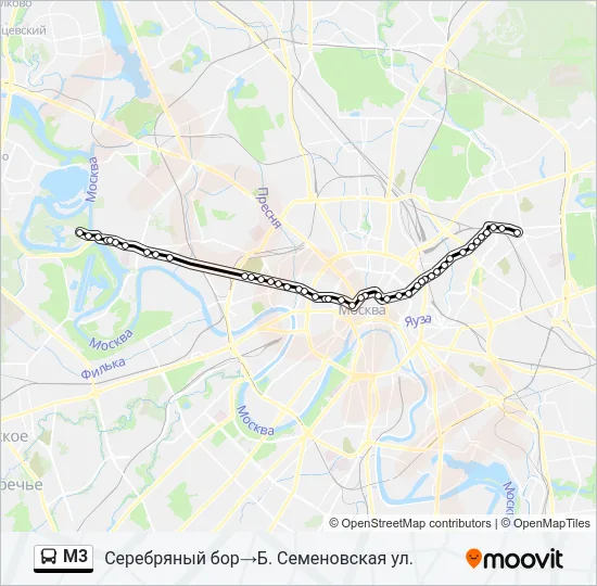 М3 Bus Line Map