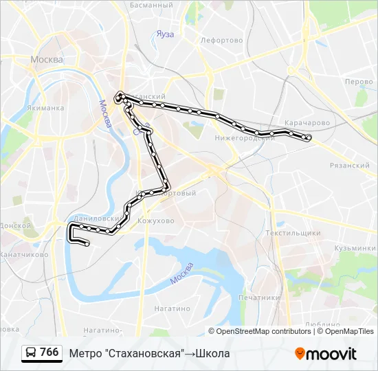 766 Bus Line Map