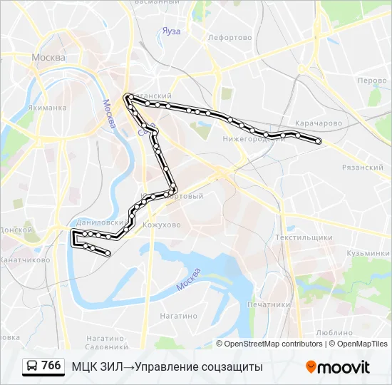 766 Bus Line Map