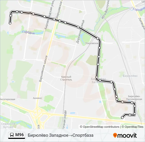 М96 Bus Line Map