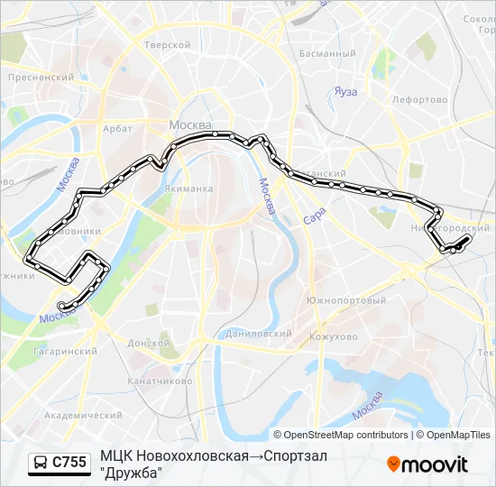 С755 Bus Line Map