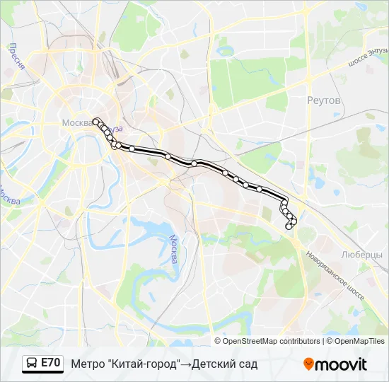 Е70 Bus Line Map
