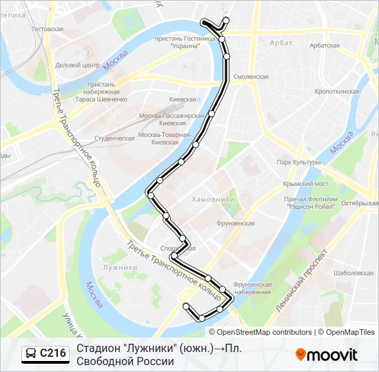 С216 Bus Line Map