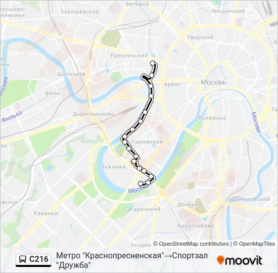 С216 Bus Line Map
