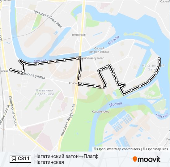 Автобус С811: карта маршрута