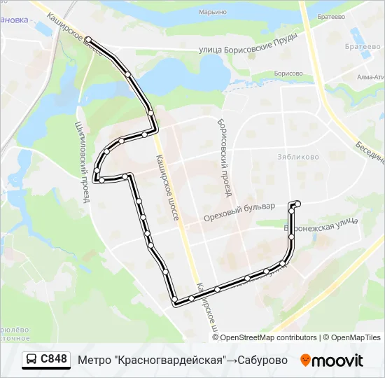 С848 Bus Line Map