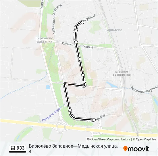 933 Bus Line Map