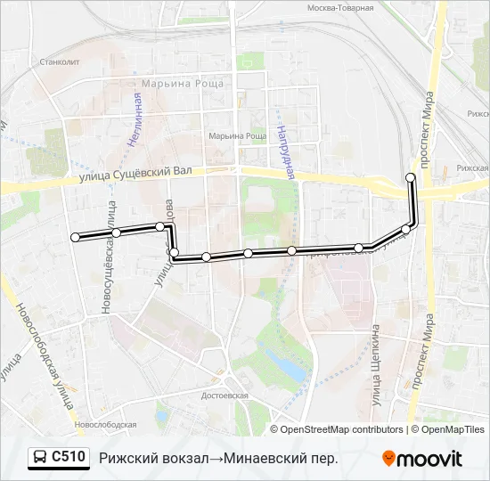 Автобус С510: карта маршрута