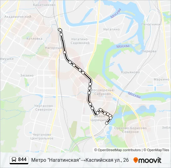 844 Bus Line Map