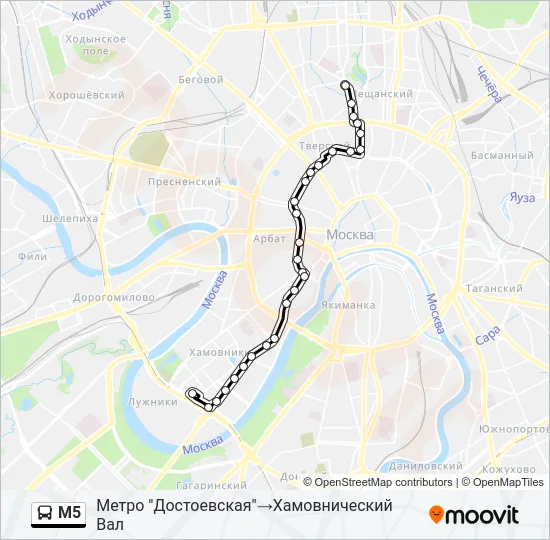М5 Bus Line Map