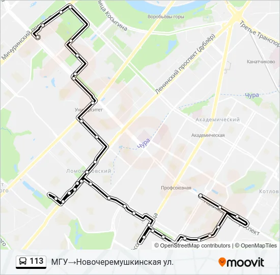 113 Bus Line Map
