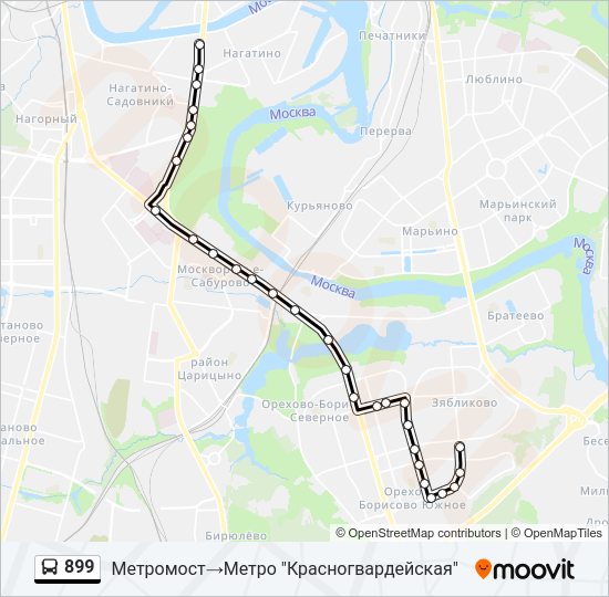 Автобус 899: карта маршрута