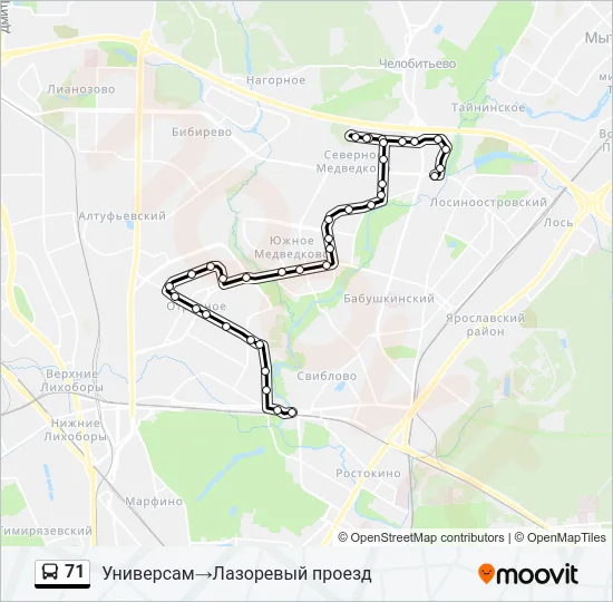 71 Bus Line Map