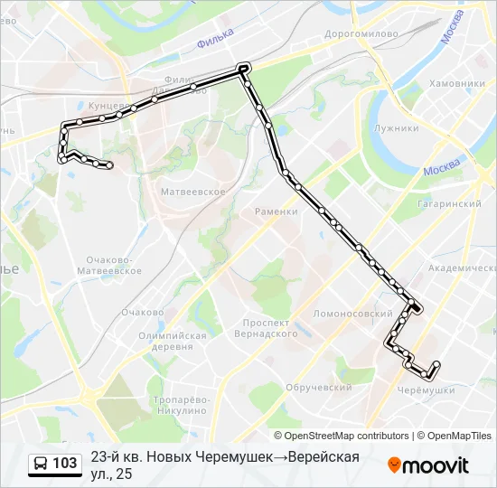 103 Bus Line Map