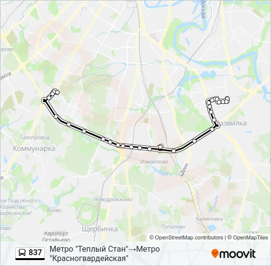 837 Bus Line Map