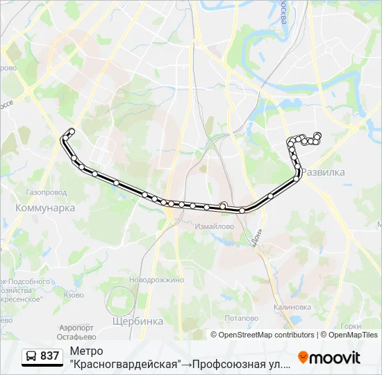 837 Bus Line Map