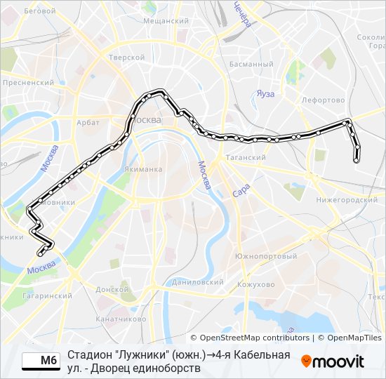 Остановки маршрута м4