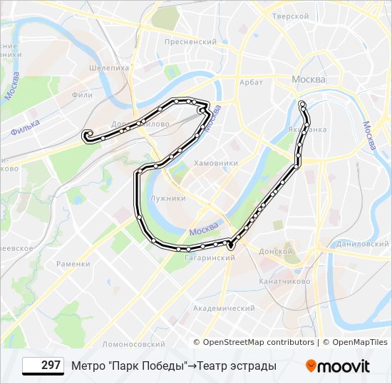 Автобус 297 маршрут остановки и расписание