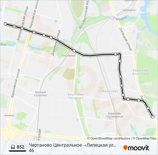852 Bus Line Map