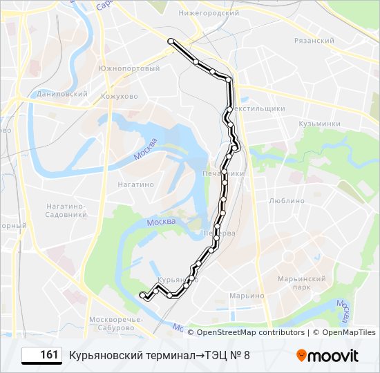 Автобус 161: карта маршрута