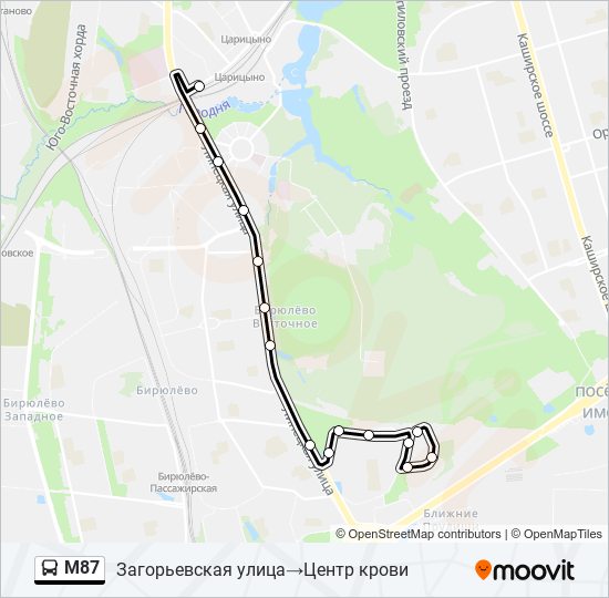 М87 bus Line Map