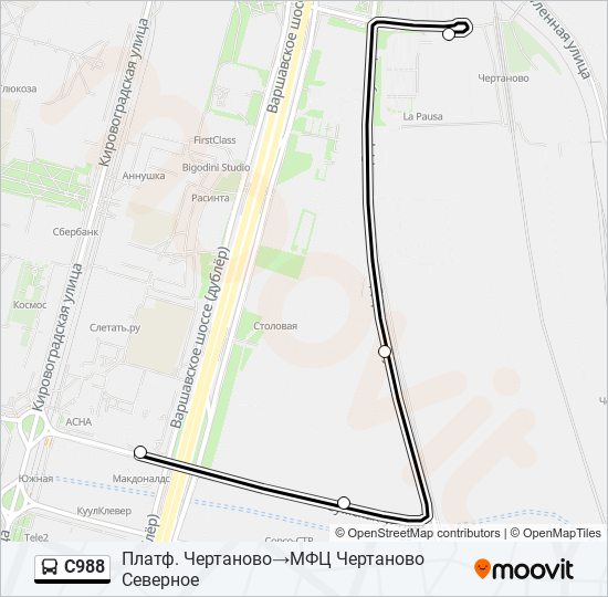 С988 bus Line Map