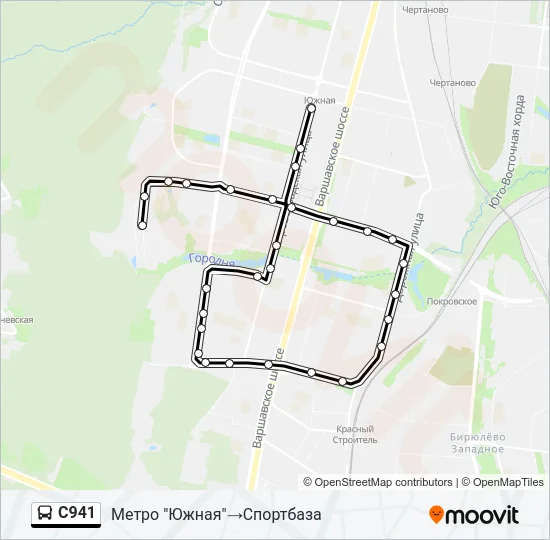 Автобус С941: карта маршрута