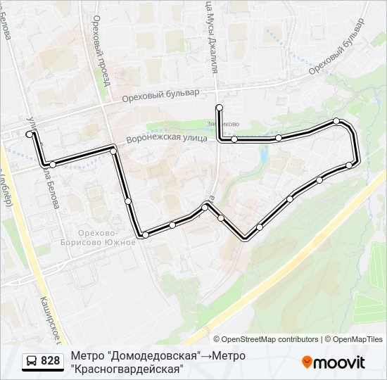 Автобус 828: карта маршрута