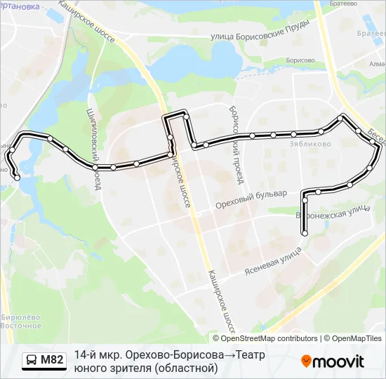 Автобус М82: карта маршрута