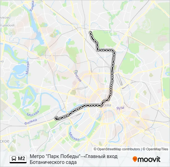 Автобус М2: карта маршрута