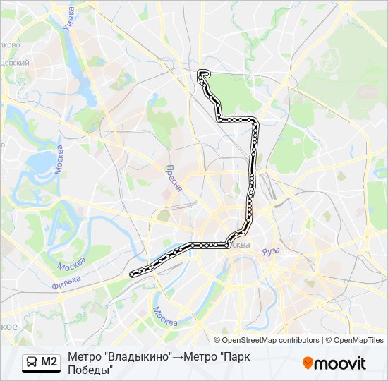 М2 bus Line Map