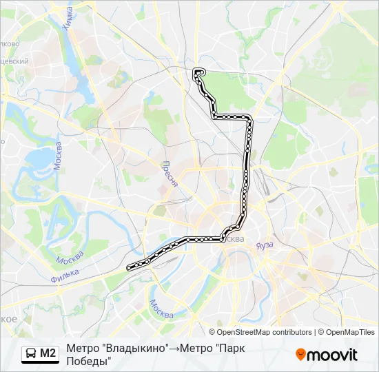 М2 Bus Line Map