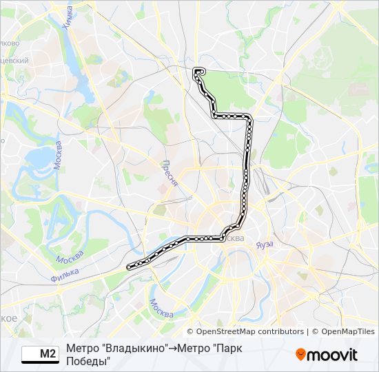 Автобус М2: карта маршрута
