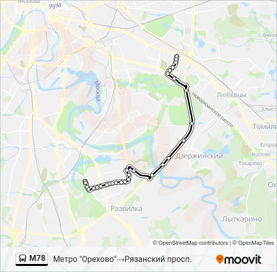 М78 Bus Line Map