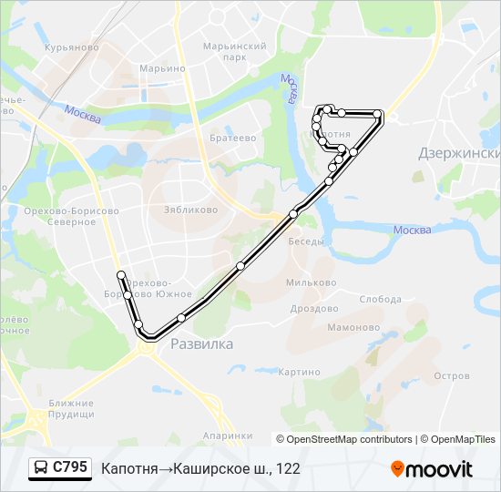 Автобус С795: карта маршрута