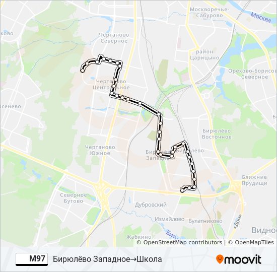 Автобус М97: карта маршрута